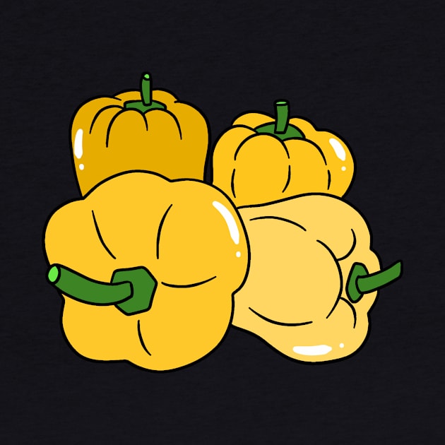 Four Yellow Bell Peppers by saradaboru